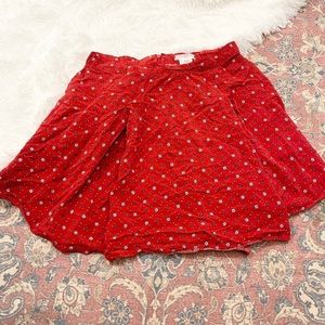 Cooperative Red Floral Skater Skirt Size 12 urban outfitters